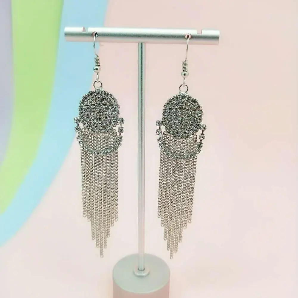 Модные женские сережки с покрытием из родия хорошего качества|Серьги-подвески| |