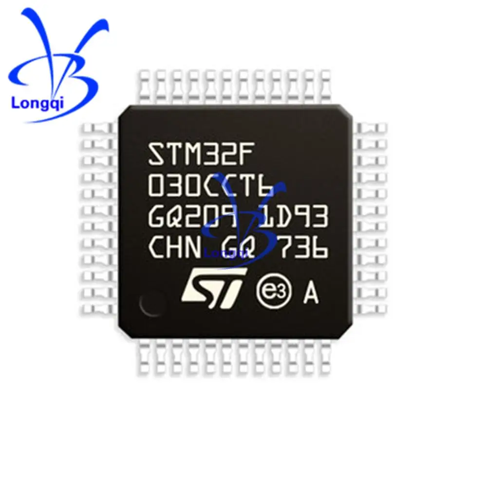 

10PCS STM32F030CCT6 32-bit MCU with up to 256 KB Flash, timers, ADC, communication interfaces, 2.4-3.6 V operation