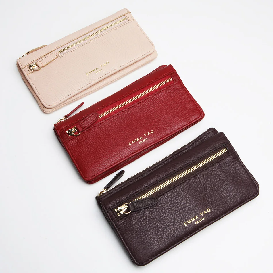 Кожаный кошелек EMMA YAO женские брендовые Кошельки для монет модный с