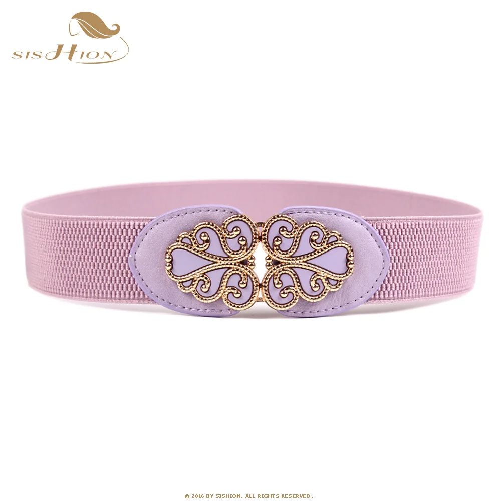 Модный широкий пояс с пряжкой универсальная эластичная резинка на талии QY0110