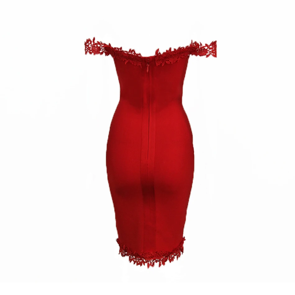 Женское Бандажное платье CIEMIILI однотонное кружевное с открытыми плечами и