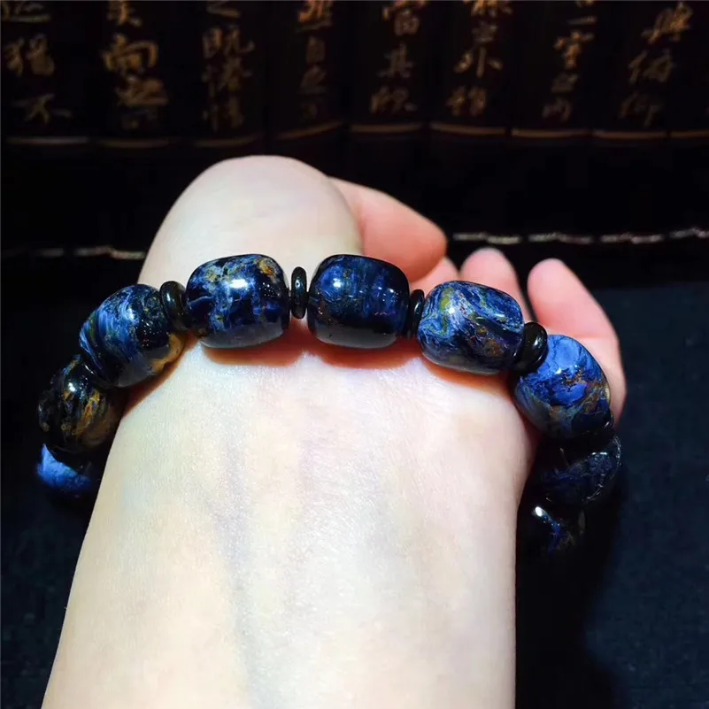 Natural Namibia Pietersite Bracelet Blue GemstoneStretch Healing Anniversary Gift 11.6x11mm Round Beads Fashion AAAAA | Украшения и