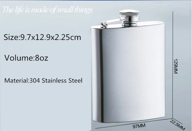 Фляжка из нержавеющей стали для виски 8 унций | Дом и сад