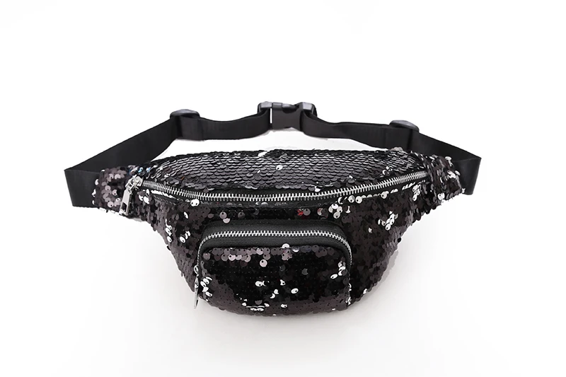 small 6 Waist pack Женская сумка-кисет, двухцветные блестки сумка на поясном ремне несколько карманы, набедренный мешок большой Ёмкость сумка формы «банан» женская сумка на пояс, сумка-мешок - Цвет: small 6 Waist pack