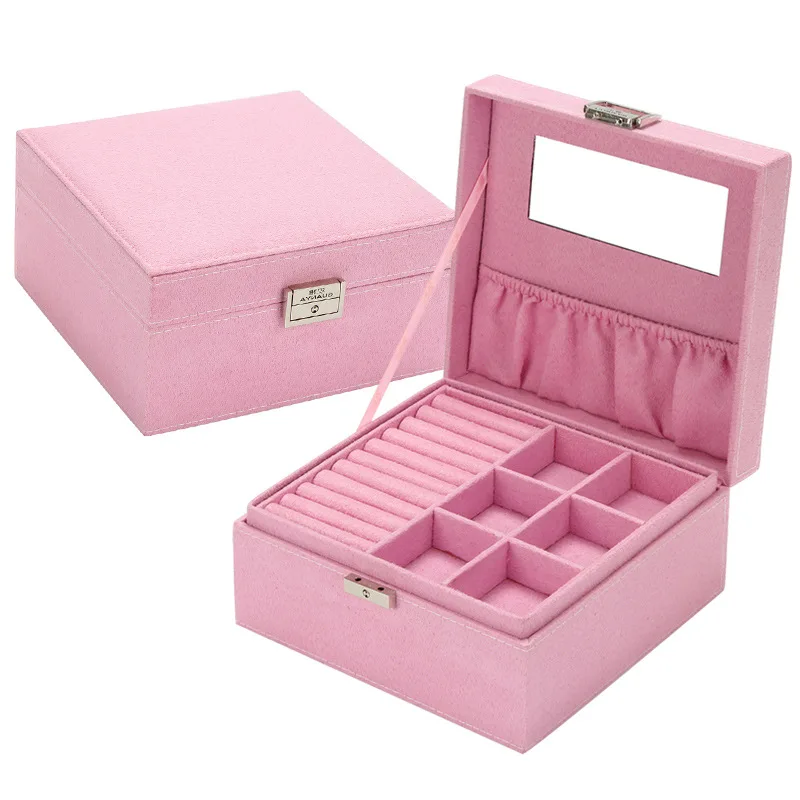 

guanya brand style 4 color practical flannel jewelry box jewelry display earrings necklace pendant Storage Container case Gift