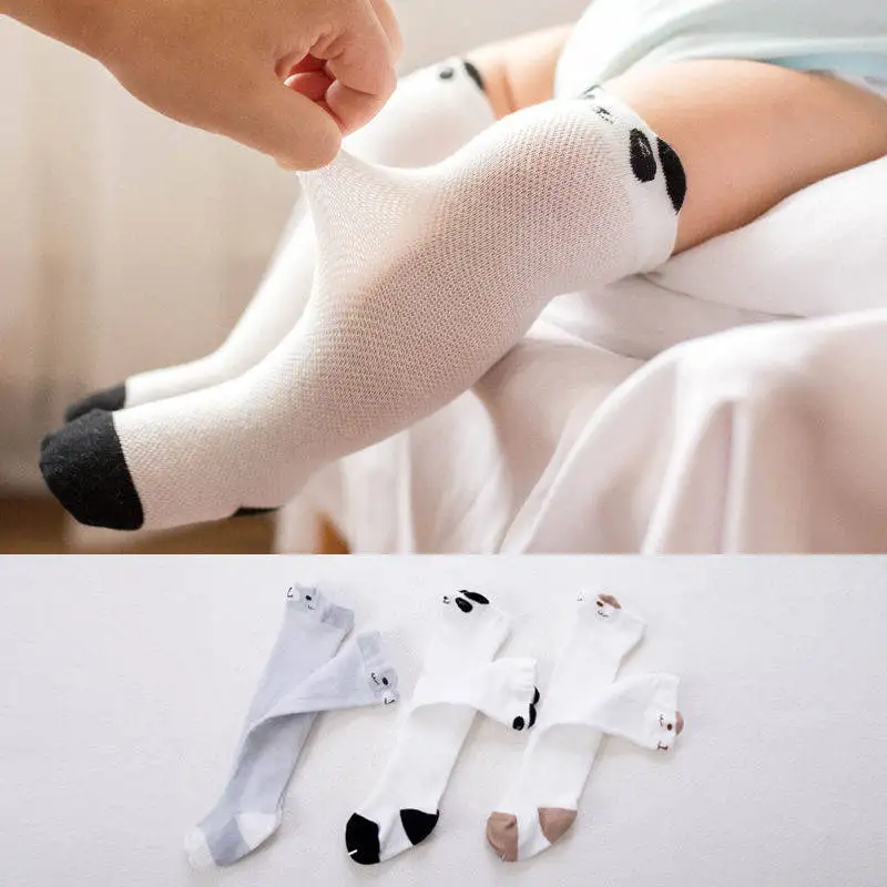 

3 Paris Girls Toddle Length Stockings Breathable Mesh Pantyhose For 0-3Y Babys Summer High Knee Childern Stocking Kids Pantyhose