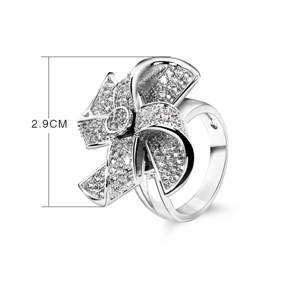 Женское кольцо с кристаллом ААА большие роскошные белые украшения для