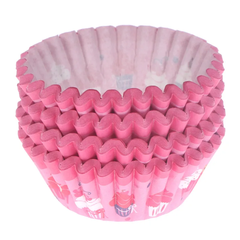 Pink Cake 100 шт., высокое качество, круглые бумажные футляры для кексов, лайнер для кексов, форма для выпечки, формы для выпечки, форма для яиц, лоток для выпечки - Цвет: Pink Cake