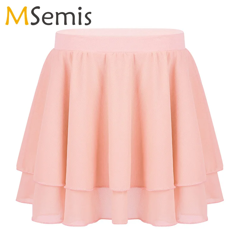 

Girls Ballet Skirt ballerina Ballet Dance kids costume Basic Classic Chiffon Mini Pull-On Skirt Elastic Waistband Tutu Ballet