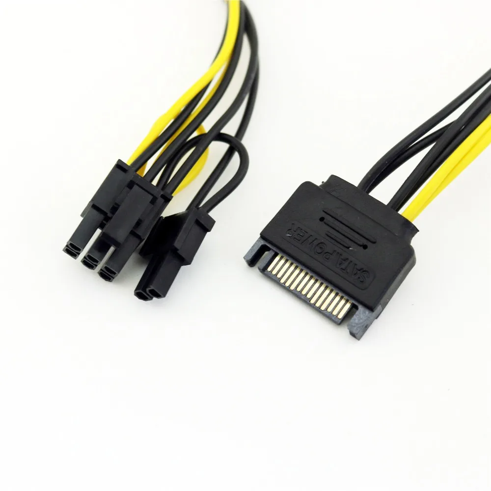 20 шт. SATA 15 Pin папа к PCI E Express 6 + 2 8 Женский видео адаптер питания Соединительный