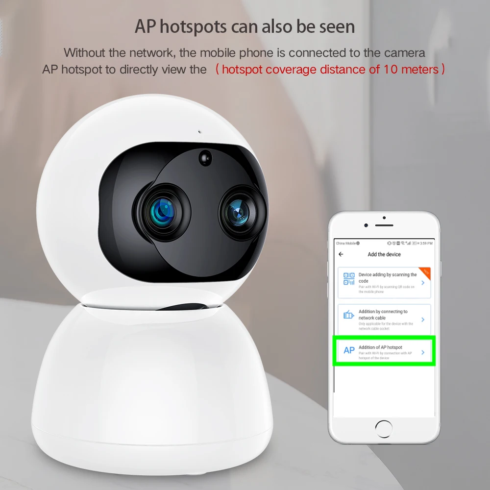 SDETER беспроводная камера безопасности с двойным объективом 1080P облачная Wi Fi IP CCTV