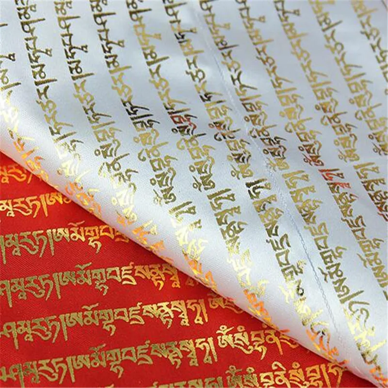 Тибетский буддизм Ksitigarbha мантра молитвенный флаг шелк пять цветов печать 6 5