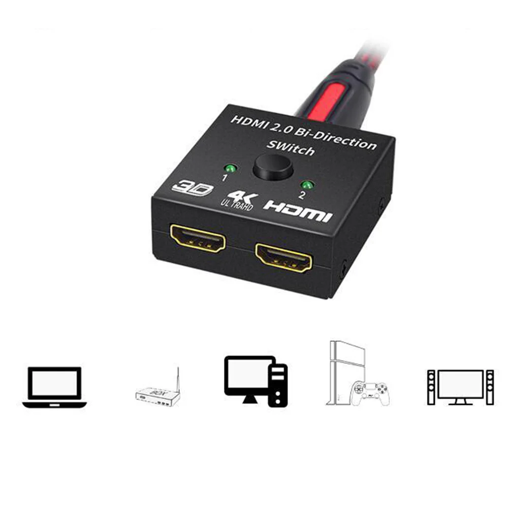 4K HDMI коммутатор 2 порта двунаправленный 1x2/2x1 HDMI коммутатор сплиттер Sup порты Ultra HD 4K 1080P 3D HDR HDCP для PS4 Xbox HDTV