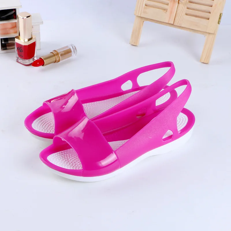 Сандалии POLALI женские цветные пляжная обувь с открытым носком радужные желе