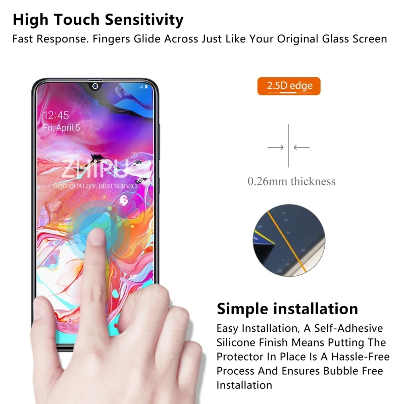 Закаленное стекло для Samsung Galaxy A70 защита экрана 2.5D 9H закаленное SM A705F/DS A7050 защитная