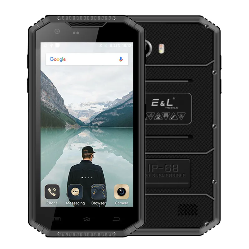 Черный Мобильный телефон KXD E& L W7S Android 2 Гб 16 Гб IP68 водонепроницаемый ударопрочный пылезащитный 5,0 ''MTK6737 четырехъядерный Dual SIM LTE 4G мобильный телефон - Цвет: Черный