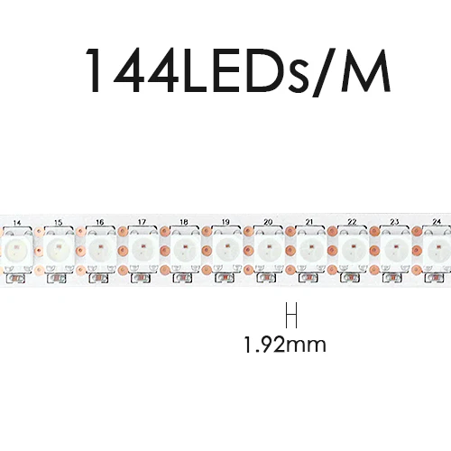 White 144 LED WS2812B Светодиодные ленты DC 5V 30/60/144 светодиодный s RGB умный прибор приемно-пикселей чёрно-белые печатные платы WS2812 IC 50 см 1 м 2 м 3 м 4 м 5 м 17Key бар КТВ - Испускаемый цвет: White 144 LED