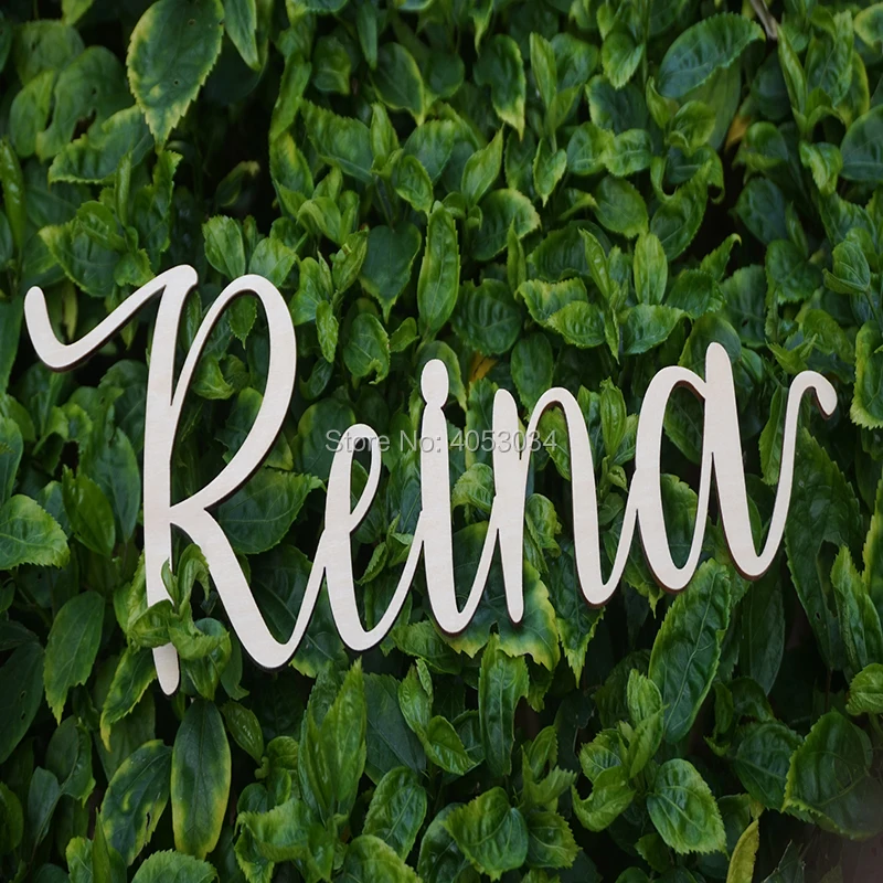Reina Custom Script LOWERCASE слово деревянный знак-деревянные, на выбор знак, пользовательский деревянный подарок, деревянный свадебный подарок, 5 лет Annive