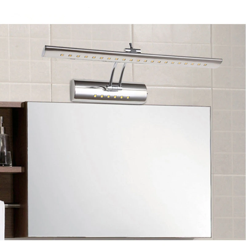 

LED Wall Light With Stainless Steel Swing Arm In Bathroom Mirror Light With Switch Over Picture 40cm 55cm Indoor Wall Light