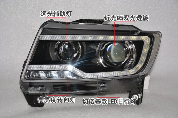 Видео 2011 ~ 2014 автостайлинг для фар с компасом HID canbus cherokee comeven commander Liberty tj головная