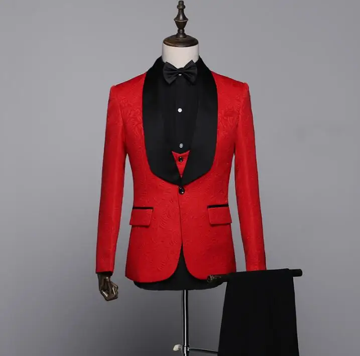 

Red clothes men groom suits designs masculino homme terno stage costumes for singers jacket men blazer dance star style dress