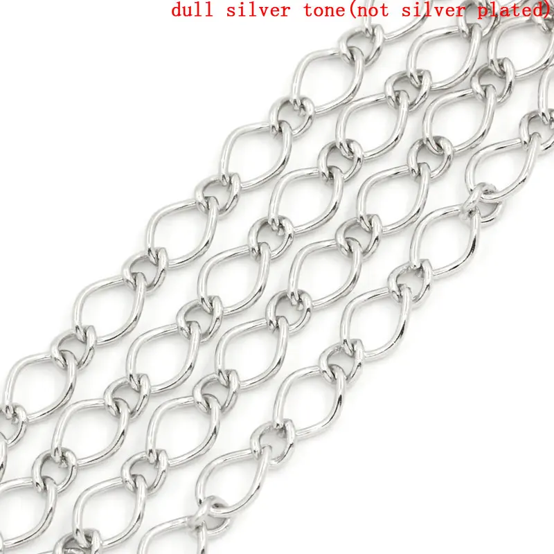Серебристые цепи из сплава DoreenBeads 10 мм x 7 (3/8 &quotx 2/8&quot) 6 5 (2/8 1 м новинка 2015|Ювелирная