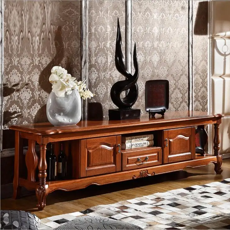 Античный высокий гостиной деревянная мебель ЖК телевизор стенд o1139|furniture