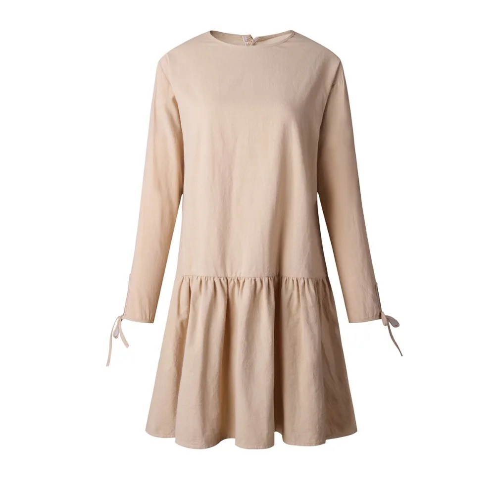 2017 осеннее женское свободное кружевное платье с длинным рукавом Модное Новое