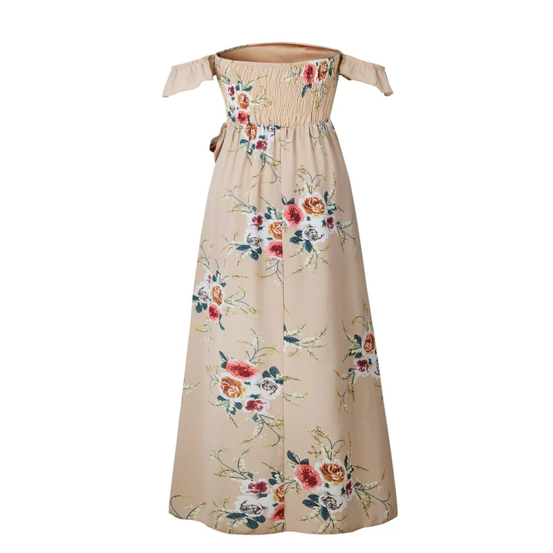 Summer 2018 New Long Dress Women Off Shoulder Thin Belt Maxi Dresses Vestidos Sexy White Split Beach Strapless Boho Style | Женская