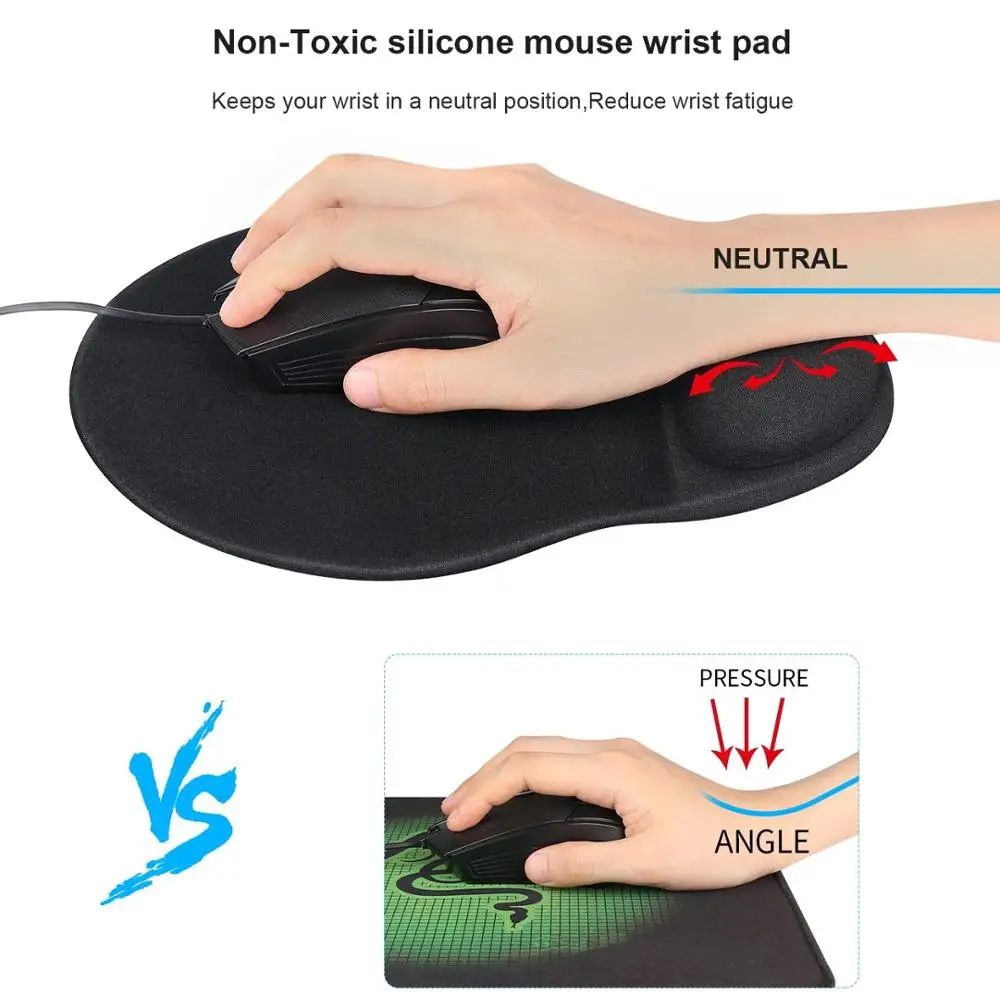 new wrist rest mouse pad with non slip base wrist rest pad ergonomic mousepad for typist office gaming pc laptop free global shipping