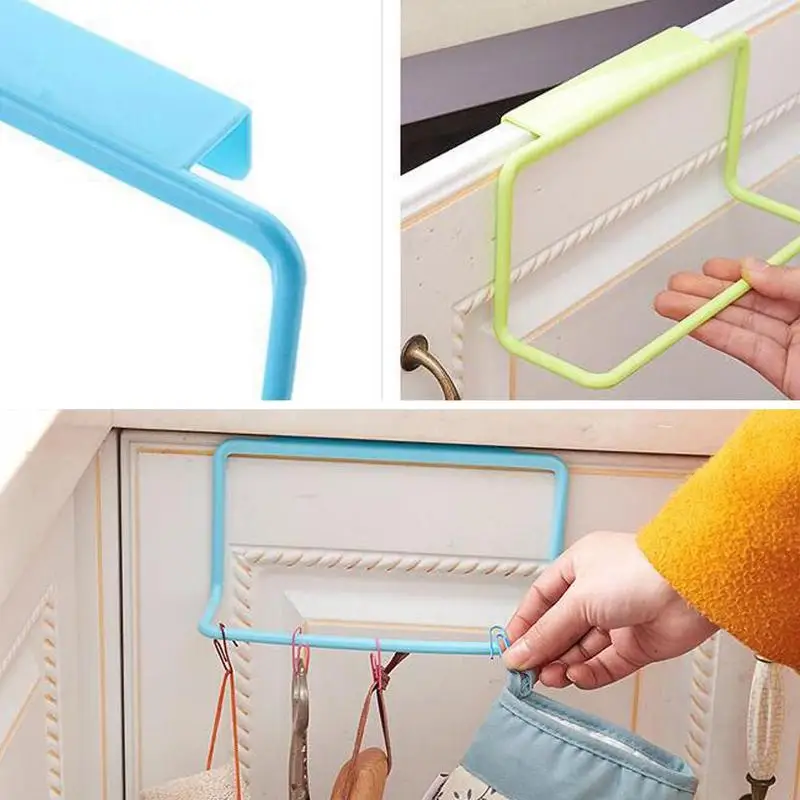 

Over Door Towel Rack Bar Hanging Holder Rail Organizer Bathroom Kitchen Accessories