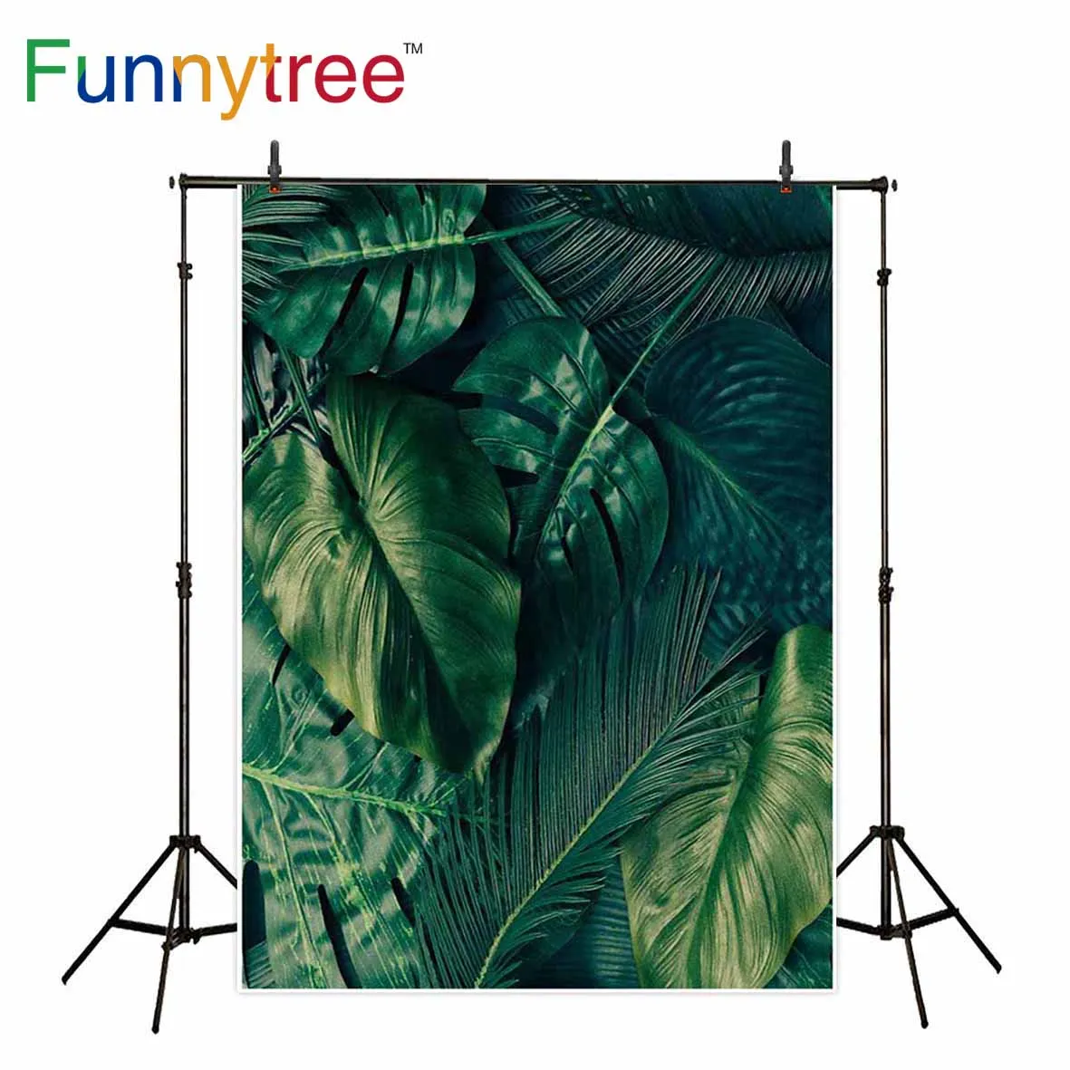 

Фон Funnytree для фотостудии зеленые листья летний тропический Природный фон Профессиональная фотография