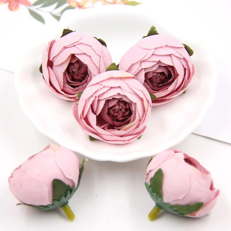 Light Pink 10 шт., искусственные цветы, шелковая Цветочная головка, искусственный цветок, свадебное украшение, венки, свадебное украшение автомобиля, весеннее украшение - Цвет: Light Pink