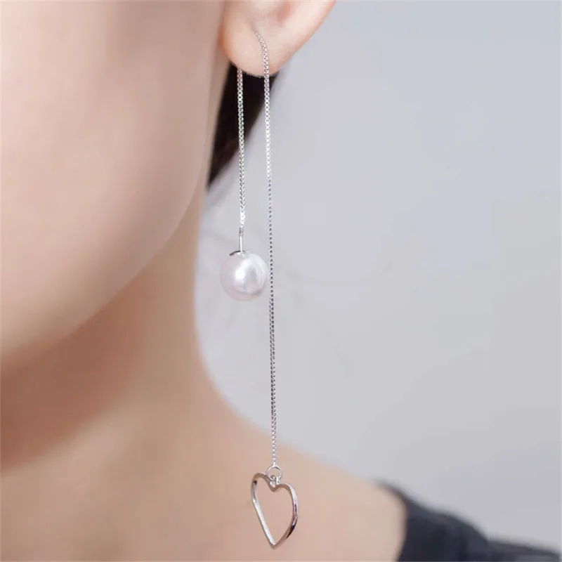 

TJP Одежда высшего качества с серебряным покрытием Серьги для женщин вечерние ювелирные изделия в виде сердца; Обувь с декором в виде жемчужи...