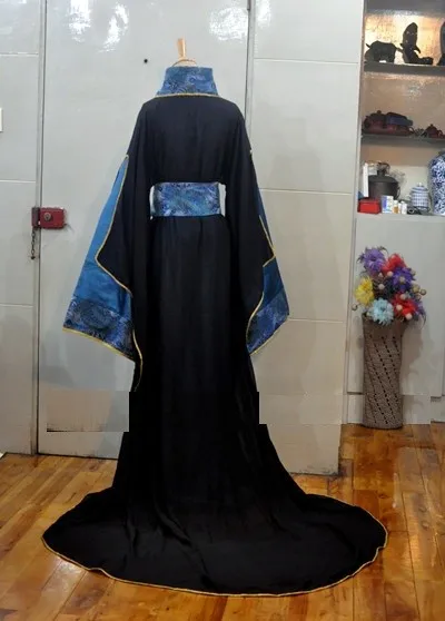 Новинка 1628, черный, синий мужской костюм, косплей, Hanfu для детей или студентов, мужской костюм
