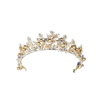 bridal rhinestone crystal hair tiara crown wedding hair headpiece floral headband hair ornaments for women