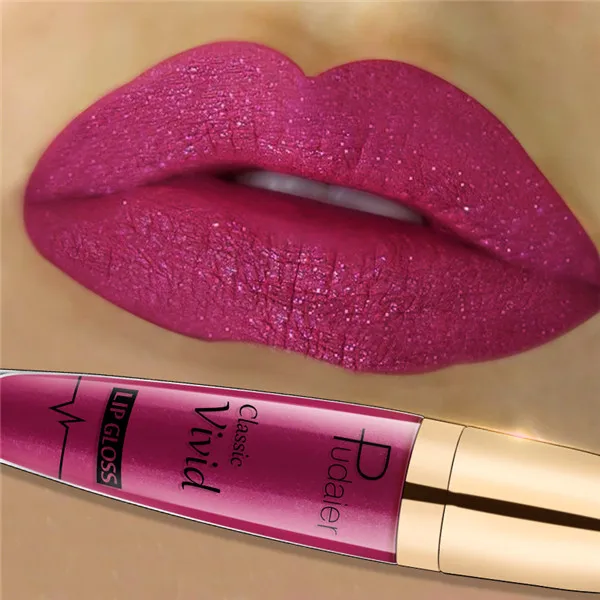 Pudaier Brand Glitter Liquid Lipstick Metal Metallic Shimmer Shining Waterproof Pigment Lip Gloss Tint Cosmetics Makeup - Цвет: 14