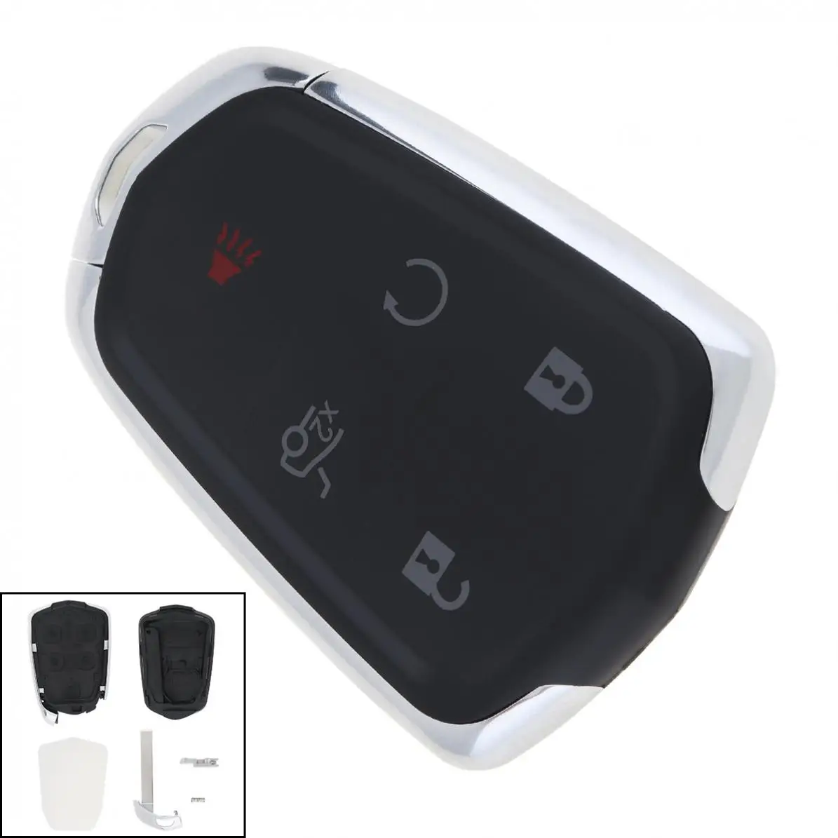 

5 Buttons Black Keyless Entry Car Replacement Key Remote Fob Shell Case for Cadillac ATS CT6 CTS SRX XT5 XTS
