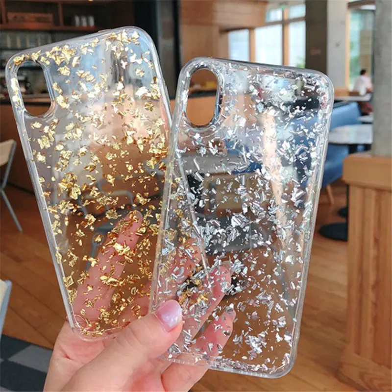 For Samsung S7 edge S8 S9 S10 Plus Note 8 9 Flashing Girl's foil Cute Glitter Phone case Soft Rubber Back cover |