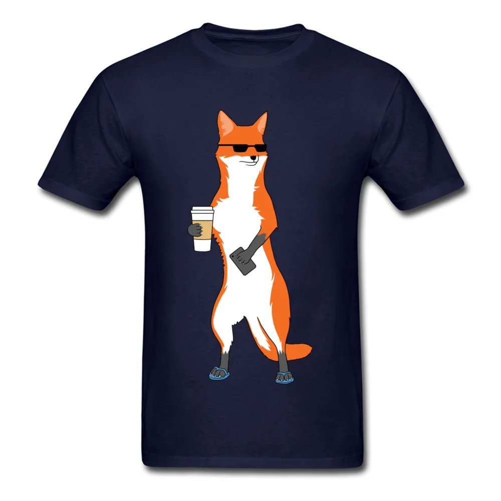 Cool Fox Male Funky Slim Fit Tops Shirts Round Neck Summer Fall Cotton Top T-shirts Normal Short Sleeve Clothing Shirt