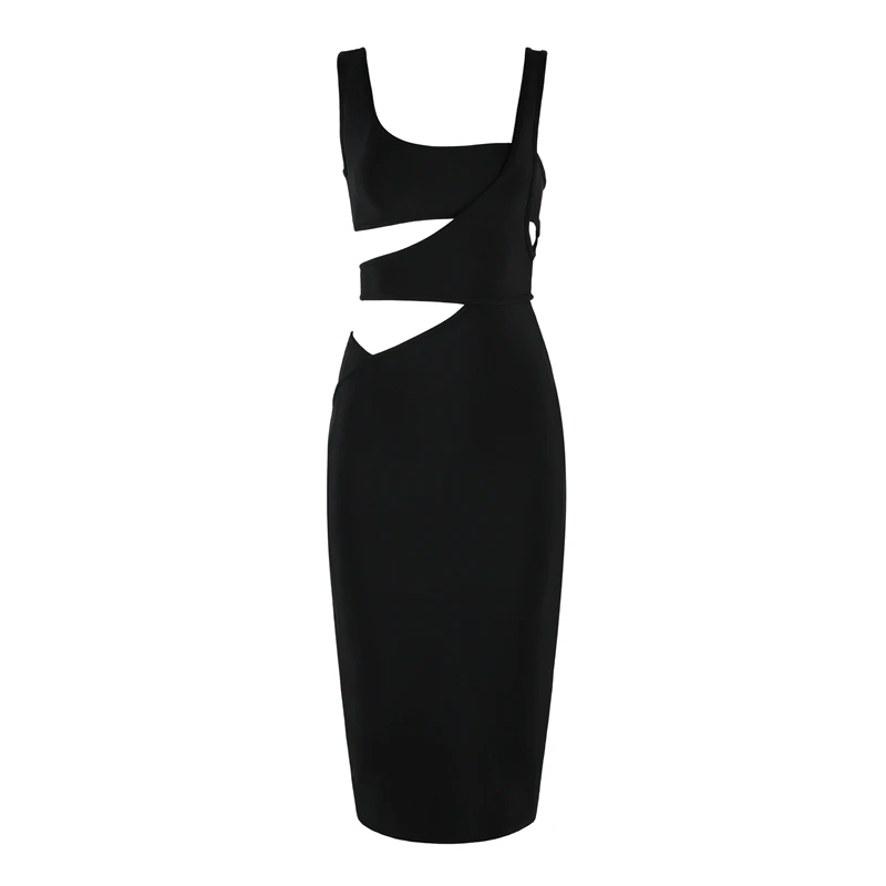 

INDRESSME Women Bandage Dress Sexy Hollow Out Evening Party Club Dresses Strap Bodycon Female Dress 2019 Summer Vestidos