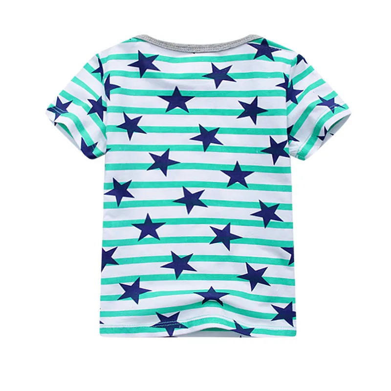 Jumping meters new striped short sleeves summer t shirts for kids baby boys girls style clothes with printed some stars tops |