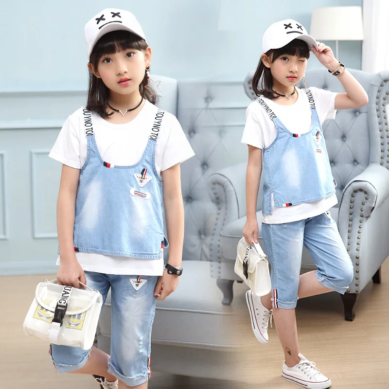 2019 новые летние повседневные джинсовые комплекты пальто + рубашка джинсы