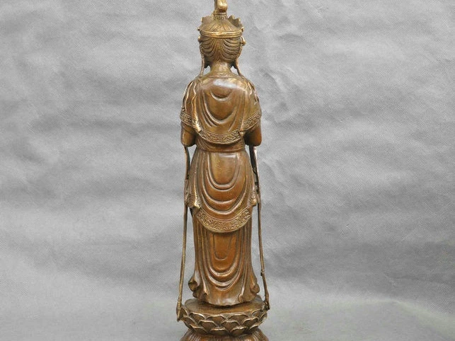 16 ''китайский Тибетский Бронзовый буддистский Гуаньинь Кван-Инь Bodhisattva