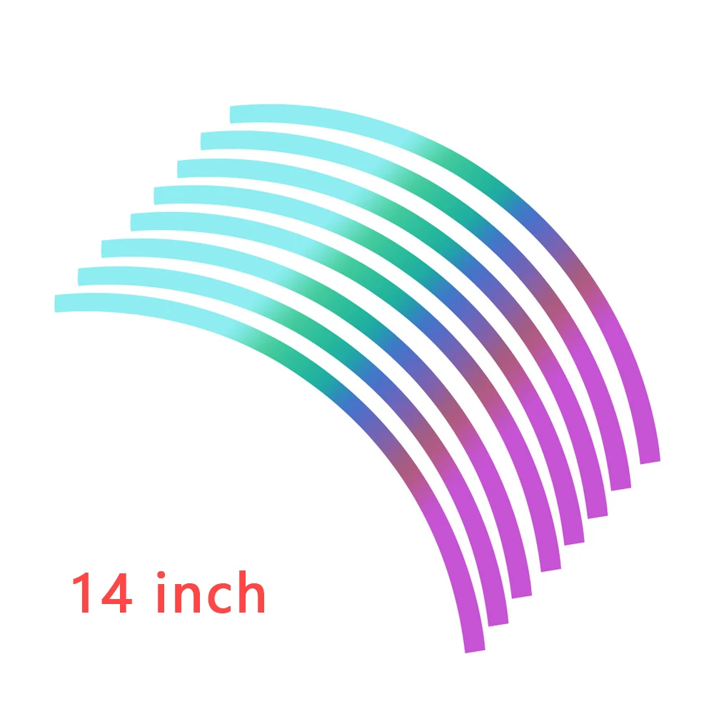 14 inch 10/12/14/1" лазер колеса ободная лента для мотоциклов и автомобилей светоотражающие Body Стикеры - Цвет: 14 inch