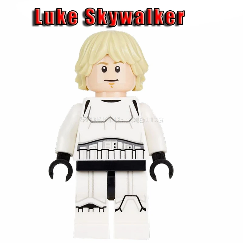 Luke Skywalker Игрушки блочные Звездные войны персонаж фильма Рей кьло бен соло люки Скайуокер клон воин джедай Йода Финн BB8 R2D2 блок игрушки Наборы «Звездные войны» - Цвет: Luke Skywalker
