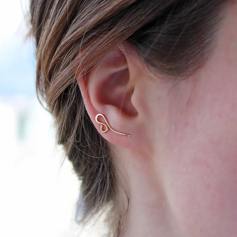 Женские серьги клипсы в стиле бохо с золотым наполнителем из серебра 925 пробы