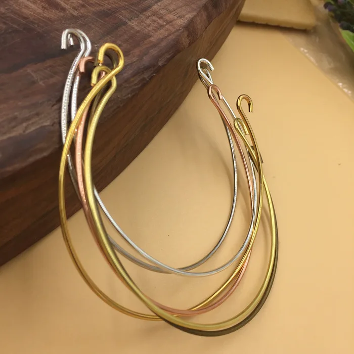 SEA MEW 10 PCS 1.5mm*75mm Metal Copper Bangle Base 7 Colors Plated Bangle Bracelet Setting For Jewelry Making images - 6