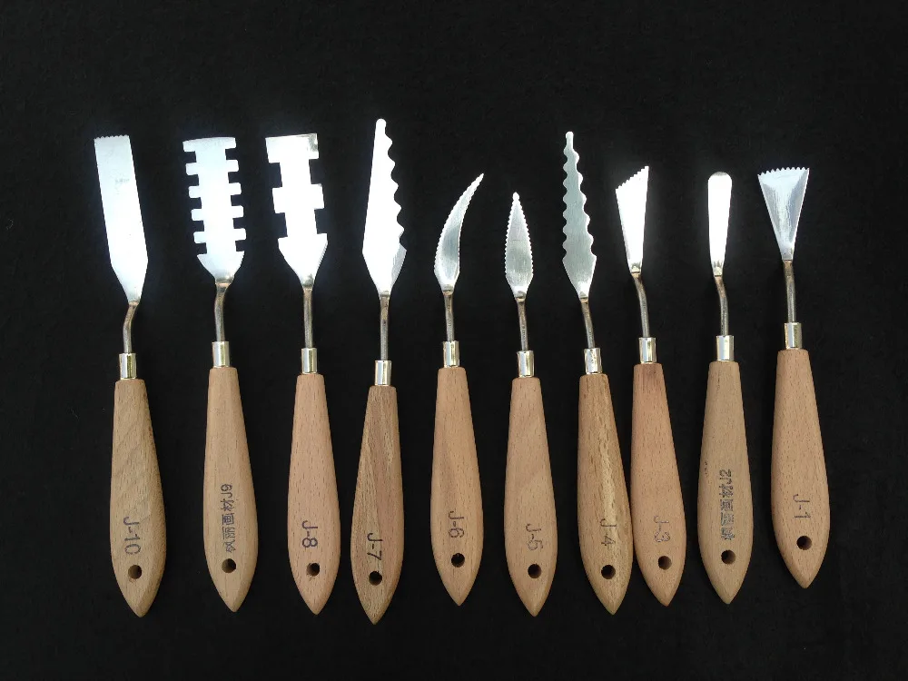 10 шт./лот профессиональная стальная Палитра для живописи маслом нож палитра