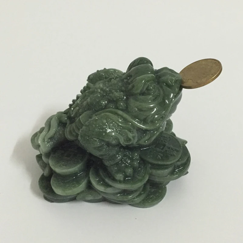 

Money Buddha Statues Chinese Feng Shui Coin Three Legged Toad Frog Animal Statue Sculptures Home Decoration Man-made Jade Stone